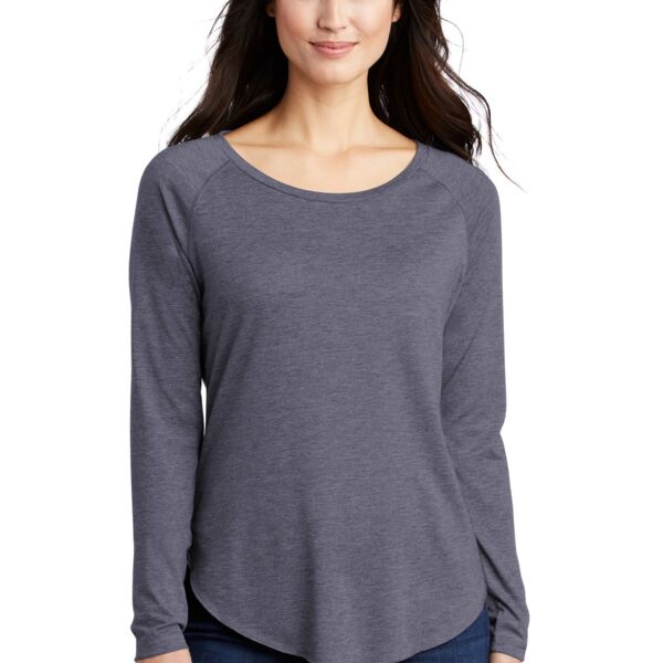 Ladies PosiCharge ® Long Sleeve Tri Blend Wicking Scoop Neck Raglan Tee Thumbnail